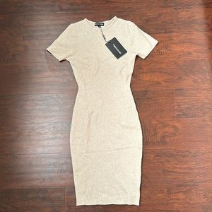 Mid length Beige Dress | PrettyLittle Things